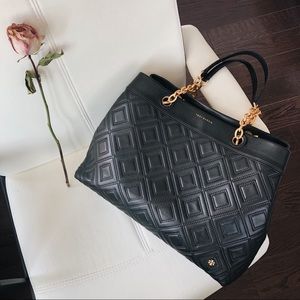 Tory Burch Kira Quilted Leather Tote Bag(like new)